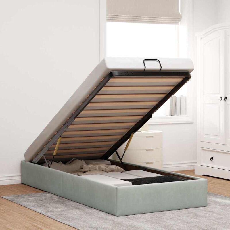 foto del prodotto struttura letto pouf senza materasso 100x200 cm velluto vidaxl