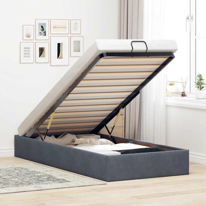 foto del prodotto struttura letto pouf senza materasso 100x200 cm velluto vidaxl