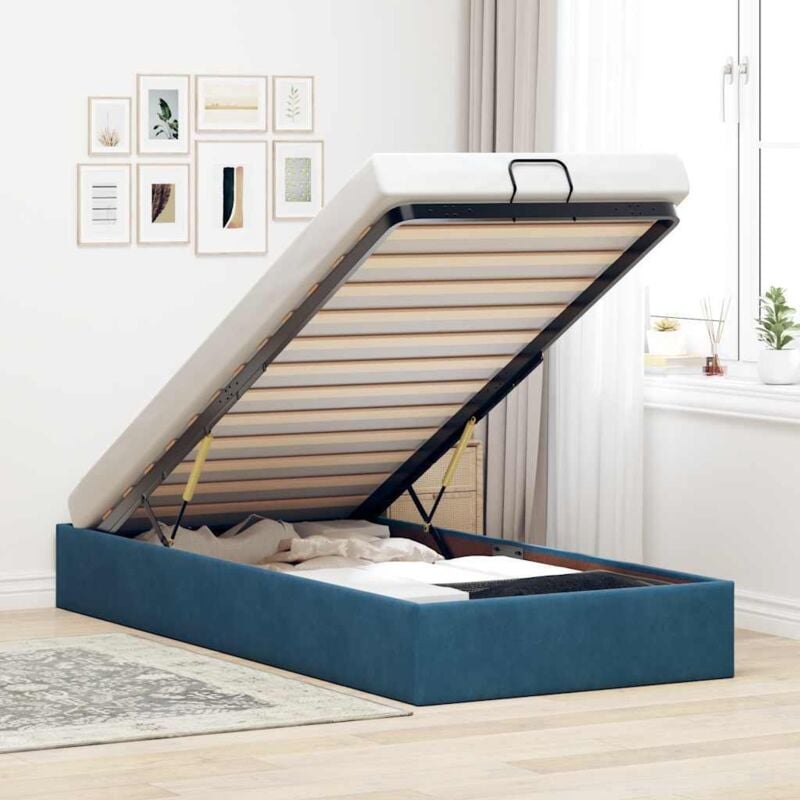 foto del prodotto struttura letto pouf senza materasso 100x200 cm velluto vidaxl