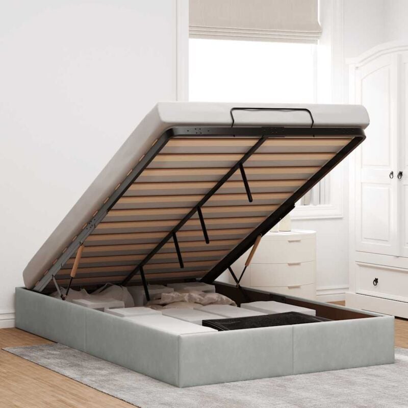 foto del prodotto struttura letto pouf senza materasso 120x200 cm velluto vidaxl