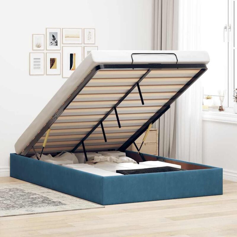 foto del prodotto struttura letto pouf senza materasso 120x200 cm velluto vidaxl
