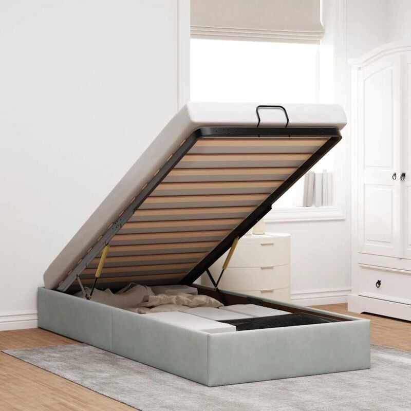 foto del prodotto struttura letto pouf senza materasso 90x200 cm velluto vidaxl