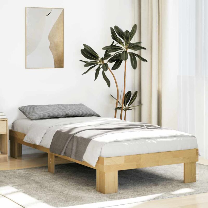 foto del prodotto struttura letto senza materasso 75x190 cm in legno di rovere vidaxl