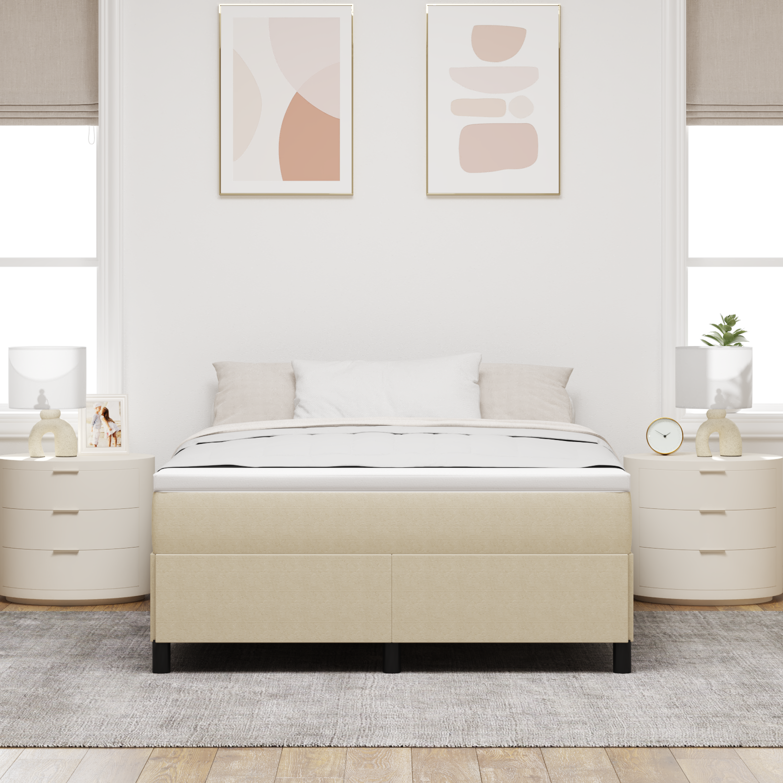 foto del prodotto struttura letto verde chiaro grigio 140x200 cm tessuto a coste