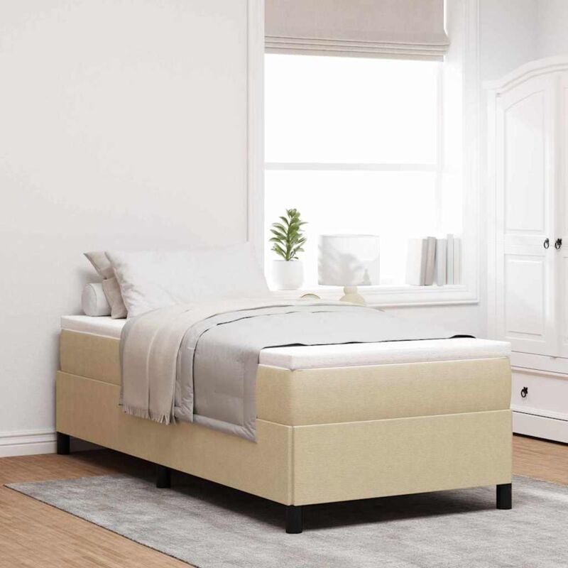 foto del prodotto struttura letto verde chiaro grigio 90x190 cm in tessuto a coste vidaxl