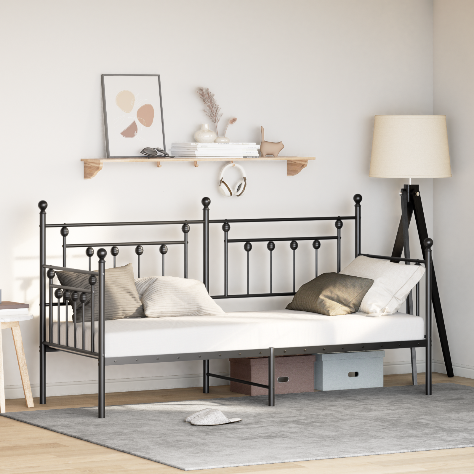 foto del prodotto struttura per daybed nera 80x200 cm in acciaio