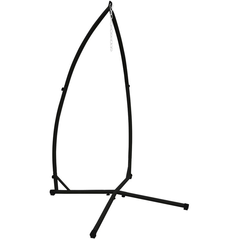 foto del prodotto struttura sedia sospesa telaio sedile a dondolo nero 208 cm metallo carico 120 kg supporto per appendere sostegno telaio poltrona pensile amaca da