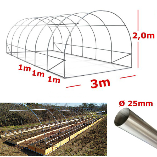 foto del prodotto struttura serra easy 3x9m tunnel ad archi