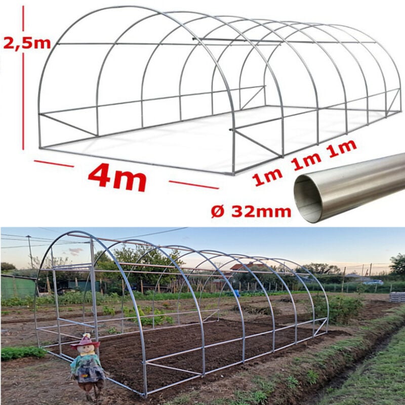 foto del prodotto struttura serra easy 4x8m tunnel ad archi