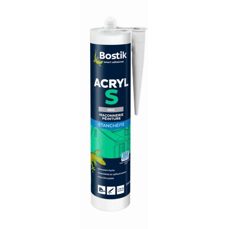 foto del prodotto stucco acrilico grigio cartuccia 310 ml 30613664 bostik