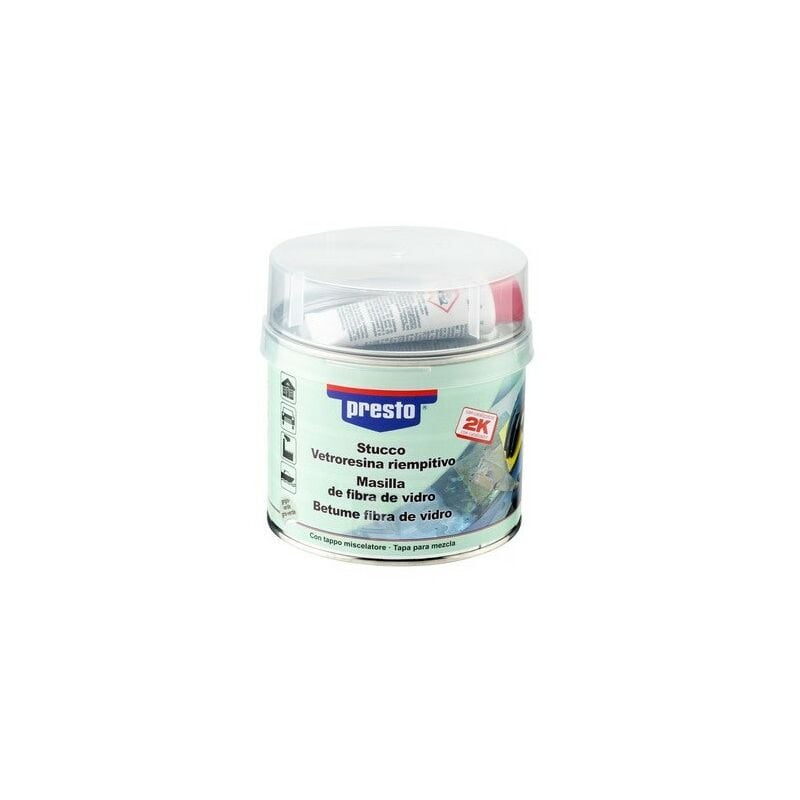 foto del prodotto stucco bicomponente in fibra di vetro 1 kg, ripara superfici in metallo, legno, cemento e plastica