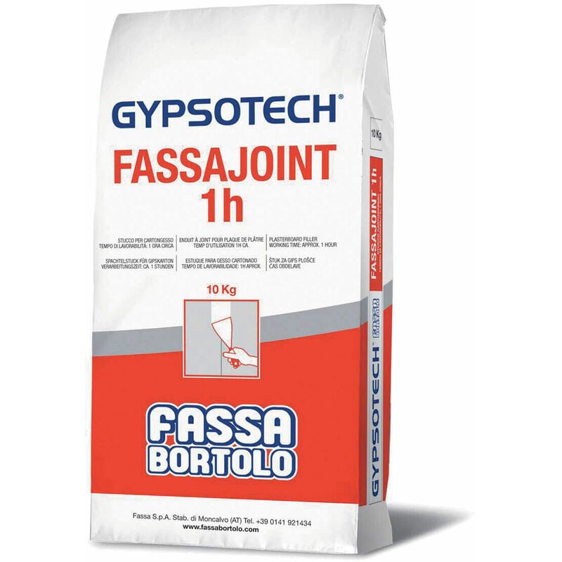 foto del prodotto stucco cartongesso fassajoint 1h ideale per guinti e rasature in sacco da 10 kg