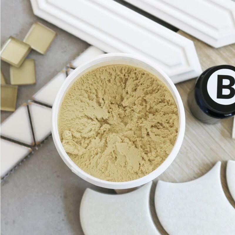 foto del prodotto stucco epossidico bicomponente per riempimento fughe beige 3kg