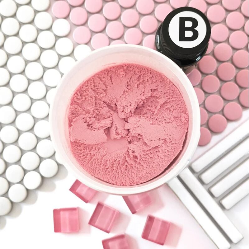 foto del prodotto stucco epossidico bicomponente per riempimento fughe rosa 3kg