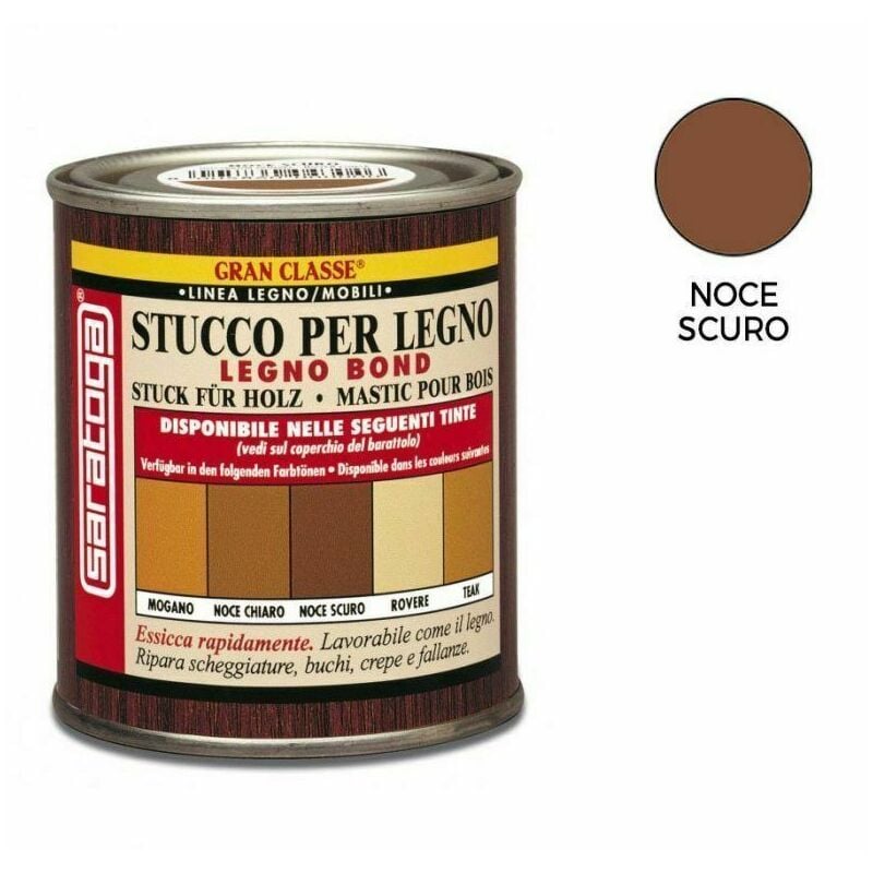 foto del prodotto stucco legno monocomponente rapido colore noce scuro saratoga 250 ml