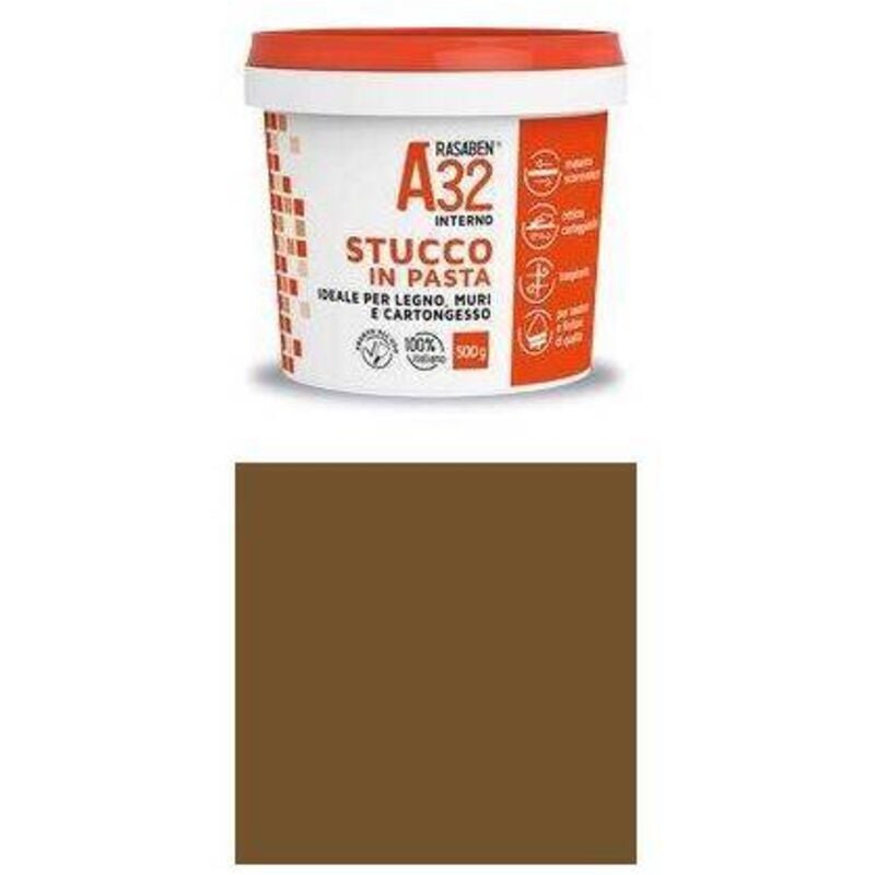 foto del prodotto stucco pasta legno a32 k2 rasaben noce chiaro kg 0,5