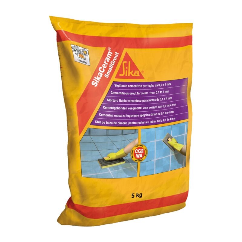 foto del prodotto stucco per fughe sika ceram smallgrout bianco sacco 5 kg