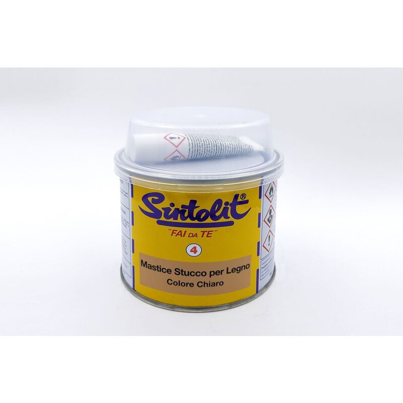 foto del prodotto stucco per legno chiaro sintolit in barattolo 375 ml