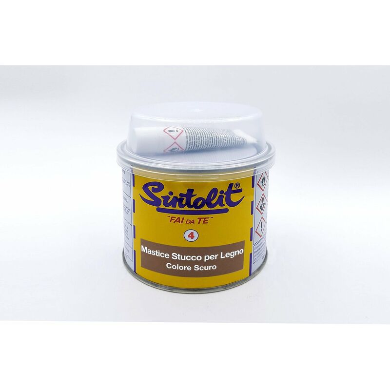 foto del prodotto stucco per legno scuro sintolit barattolo 375 ml