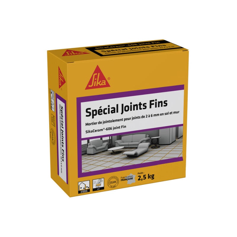 foto del prodotto stucco per piastrelle per interni ed esterni sika sika ceram-606 joint fin - grigio antracite - 2,5 kg