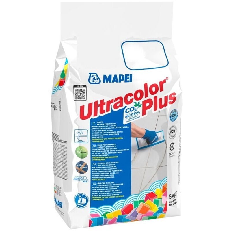 foto del prodotto stucco ultracolor plus kg 5 mapei per fughe colore 127 grigio artico