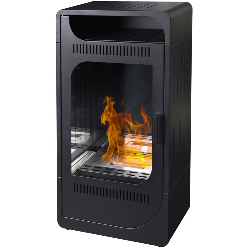 foto del prodotto stufa a bioetanolo da interno 94,5x50x32 cm 3,5kw fiammetta ventilata nera