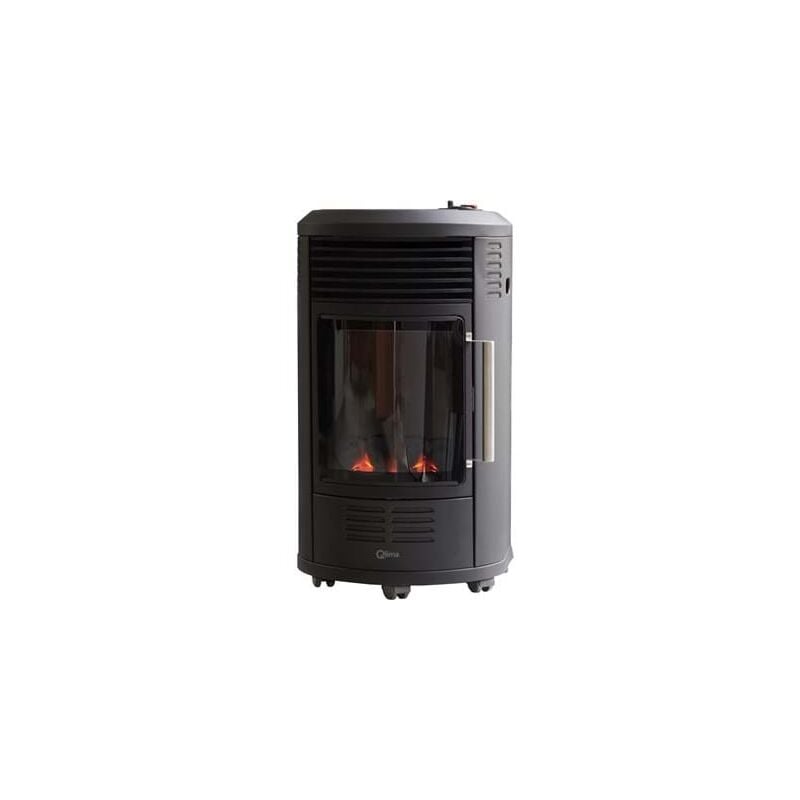 foto del prodotto stufa a gas da interno 3,4 kw effetto camino gh8034 black regolatore gas incluso - qlima