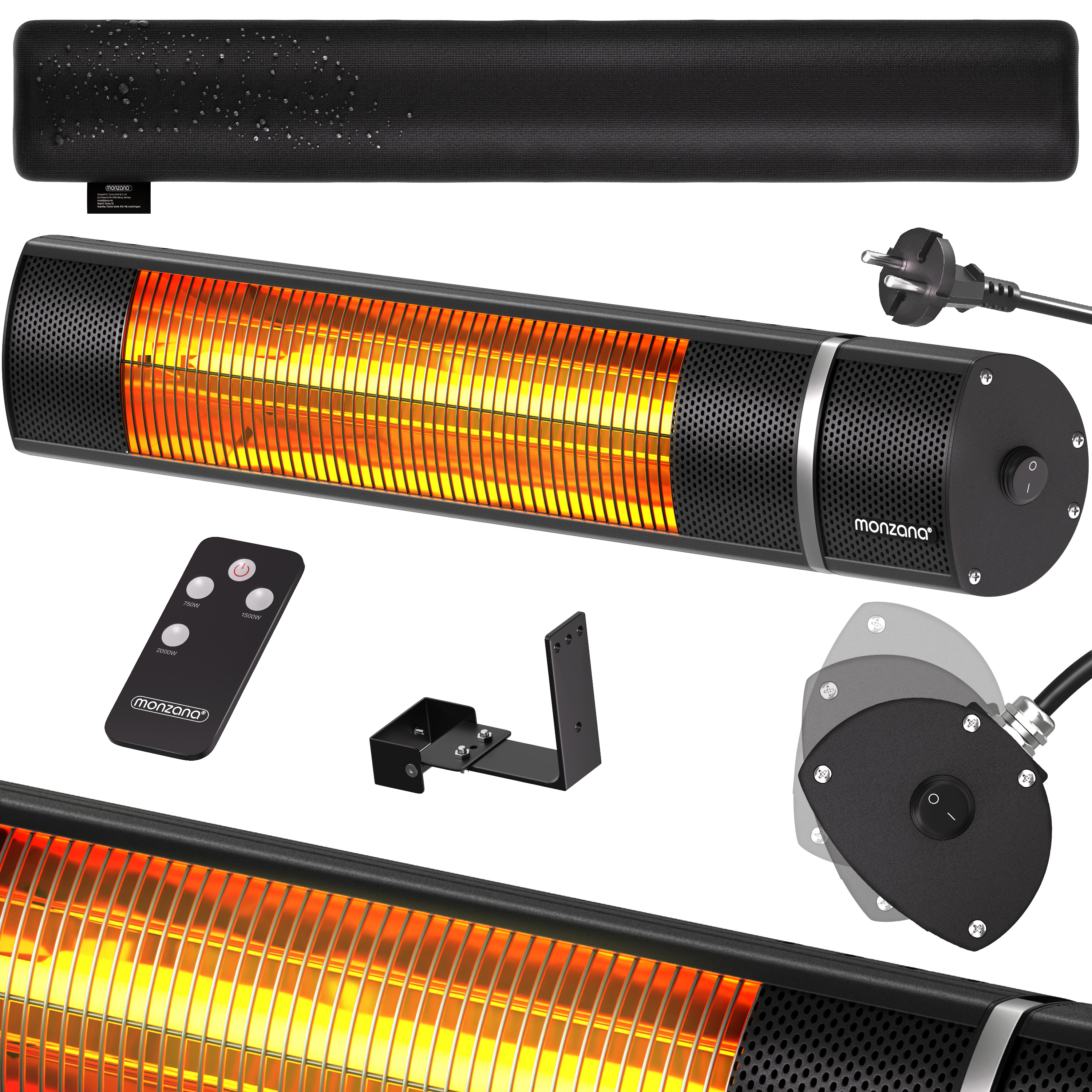 foto del prodotto stufa a infrarossi 2000w colore nero