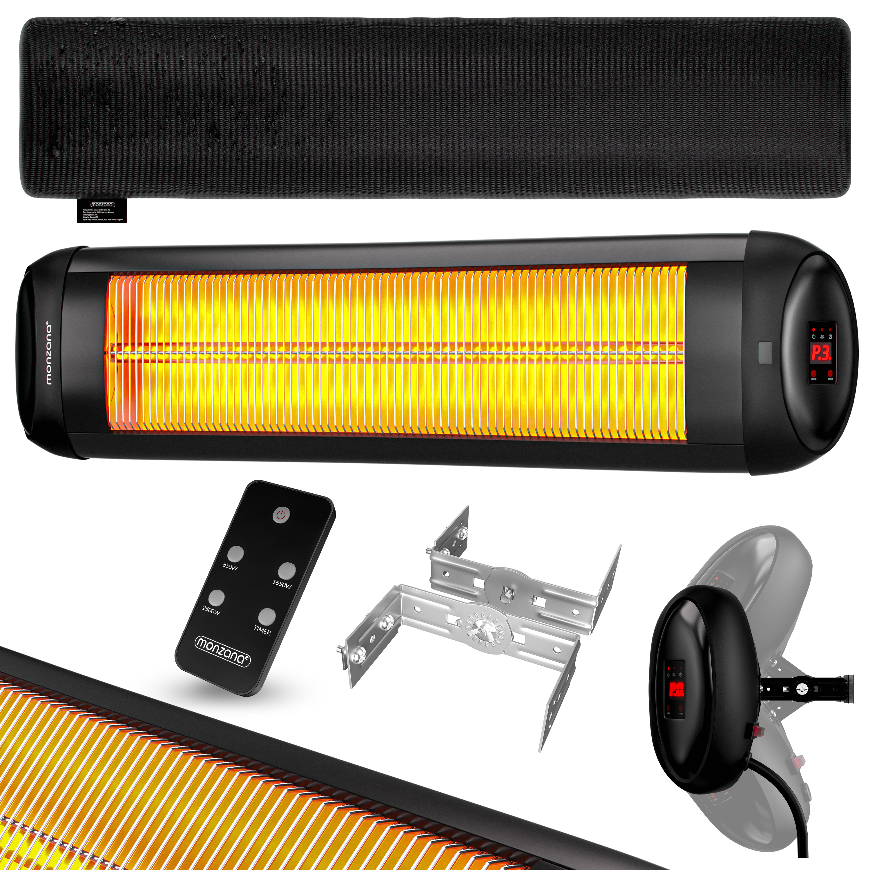 foto del prodotto stufa a infrarossi 2500w nera