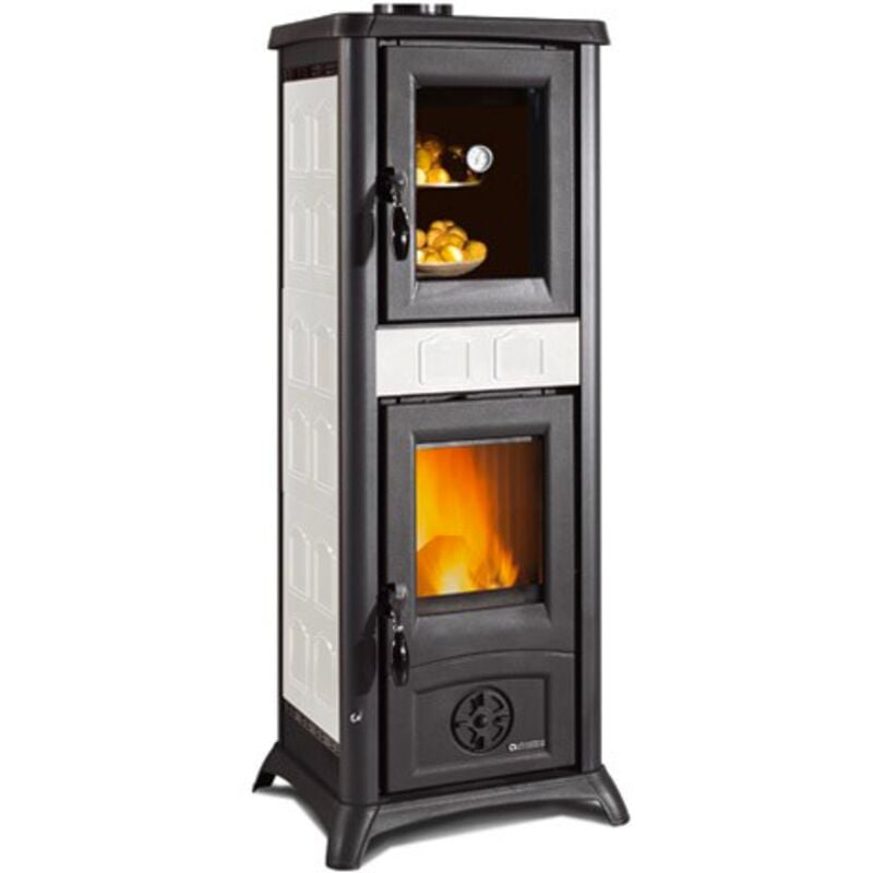 foto del prodotto stufa a legna con forno 7.3 kw gemma forno 5.0 bianca