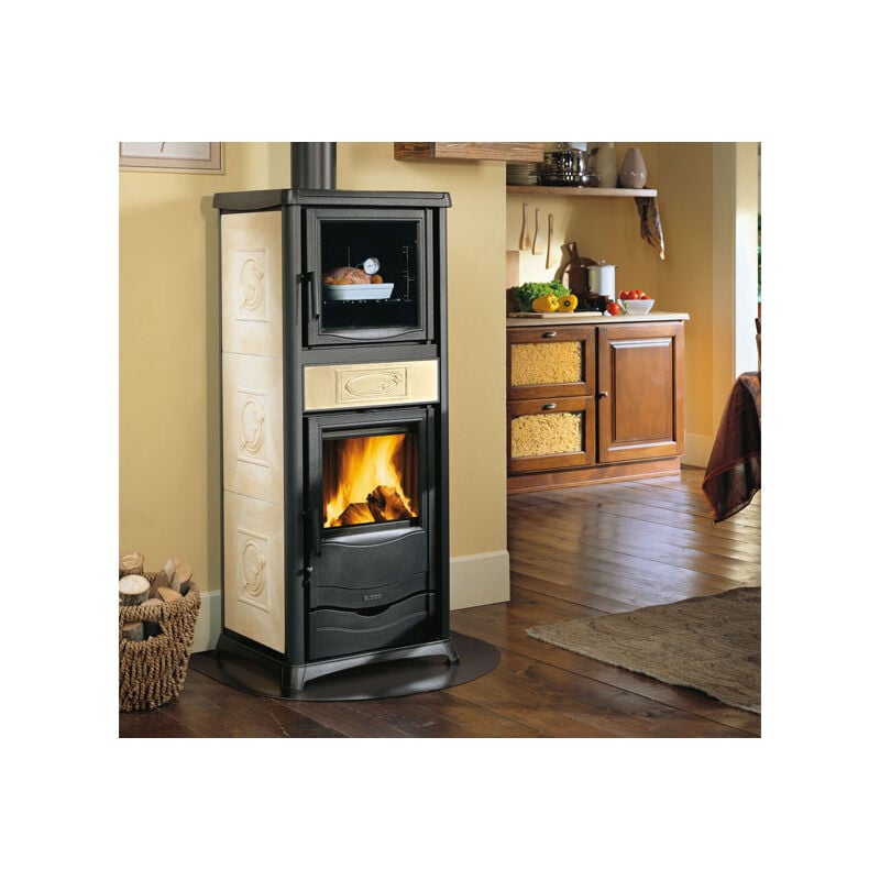foto del prodotto stufa a legna con forno per cucinare 9,1 kw rossella plus evo red