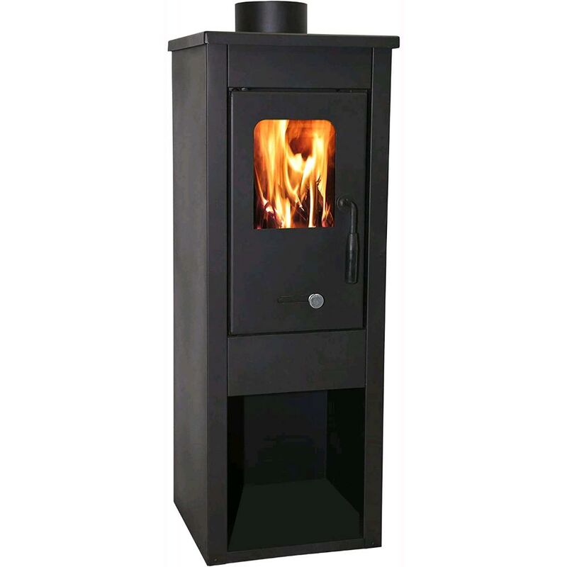 foto del prodotto stufa a legna e carbone mod. era in acciaio verniciato 7 kw 33x35x94h cm