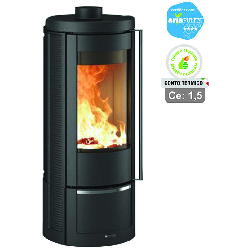 foto del prodotto stufa a legna marlena 7,5 kw nera nordica