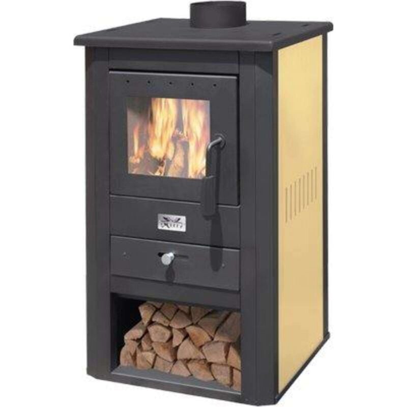 foto del prodotto stufa a legna pallade 10,7 kw avorio misure cm.50x41x86h. peso kg.58