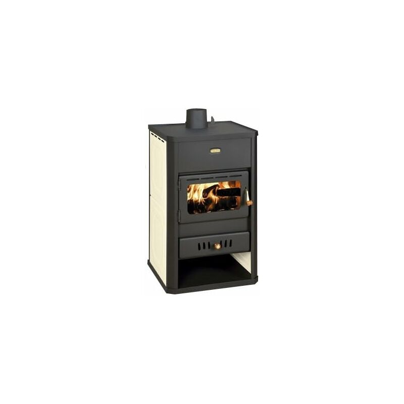 foto del prodotto stufa a legna per il riscaldamento centralizzato. stufa a combustibile solido con caldaia integrata. potenza termica 5 10 kw. copertura in acciaio.
