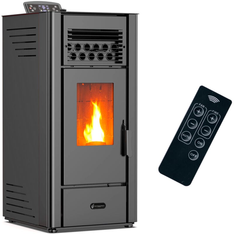 foto del prodotto stufa a pellet ad aria anita da 10 kw sannover nera