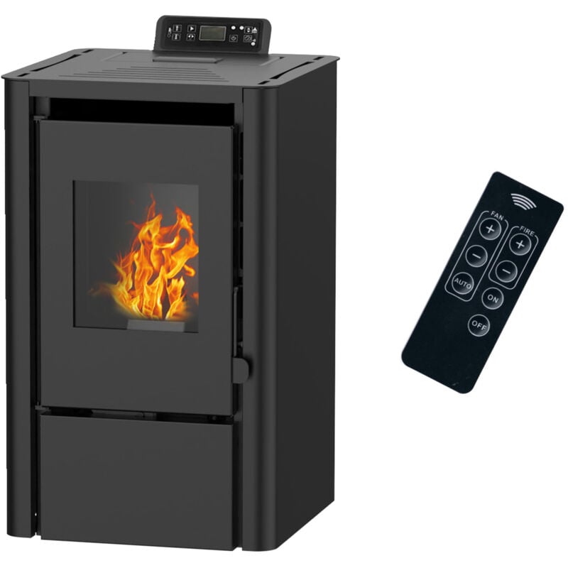 foto del prodotto stufa a pellet ad aria anita da 7,6 kw sannover nera