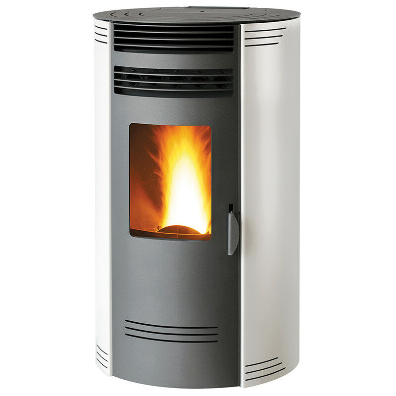 foto del prodotto stufa a pellet biofiregrill gq 100 10 kw rotonda bianco
