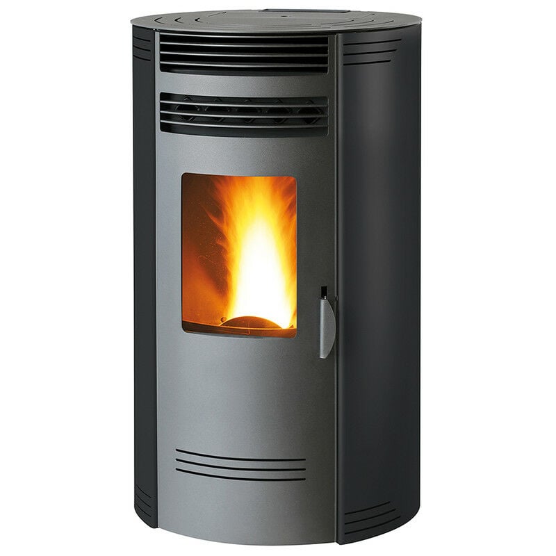 foto del prodotto stufa a pellet biofiregrill gq 100 10 kw rotonda nero