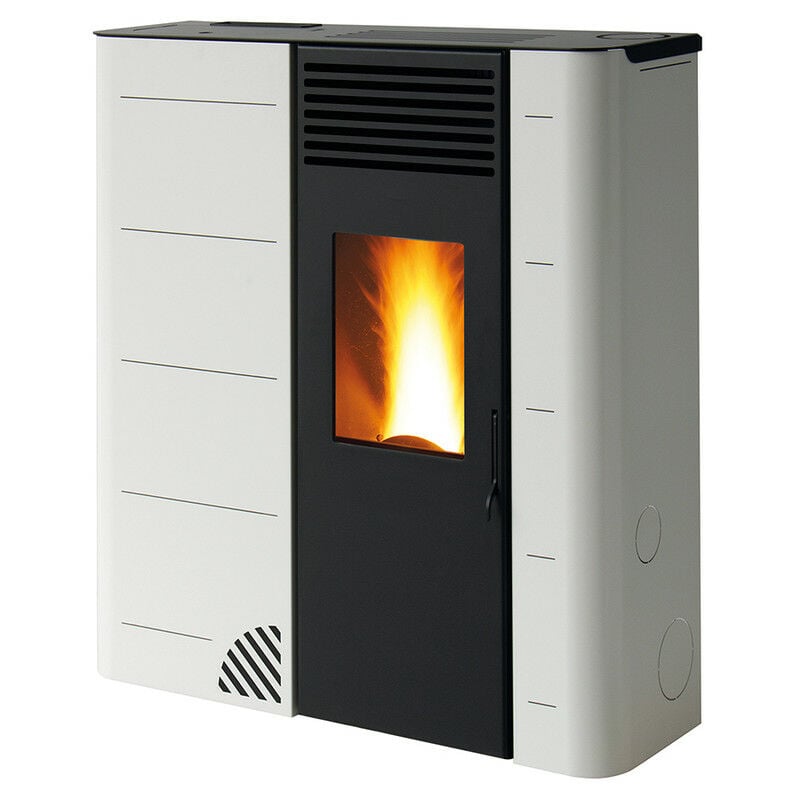 foto del prodotto stufa a pellet biofiregrill gs90 8kw slim 26 cm bianco