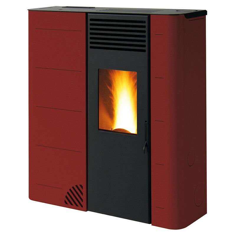 foto del prodotto stufa a pellet biofiregrill gs90 8kw slim 26 cm rosso