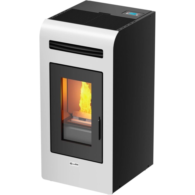 foto del prodotto stufa a pellet canalizzata canadian stove vancouver 14c bianco 12,5 kw