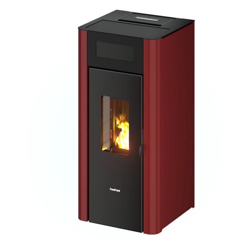 foto del prodotto stufa a pellet ermetica freepoint amaranto bordeaux 8,5 kw
