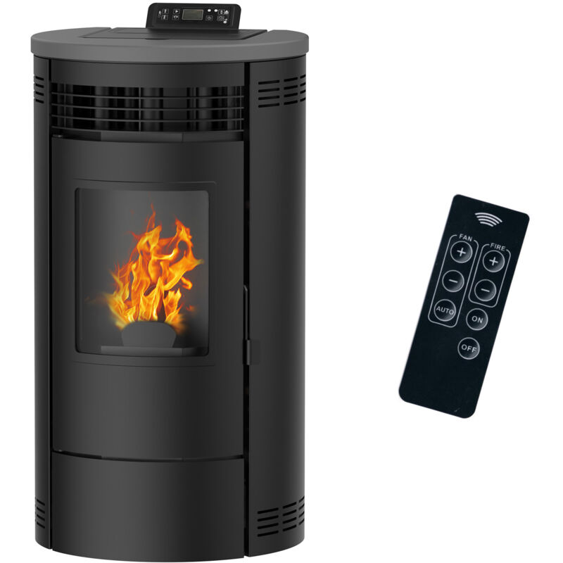 foto del prodotto stufa a pellet flavia 15 kw sannover nero