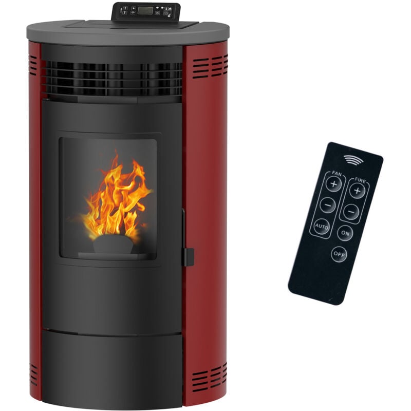 foto del prodotto stufa a pellet flavia 9,5 kw sannover bordeaux