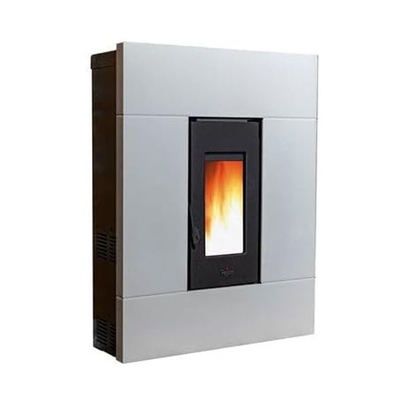 foto del prodotto stufa a pellet pegaso tabla 7,7 kw. efficienza e design superiori con superficie riscaldata, bianco