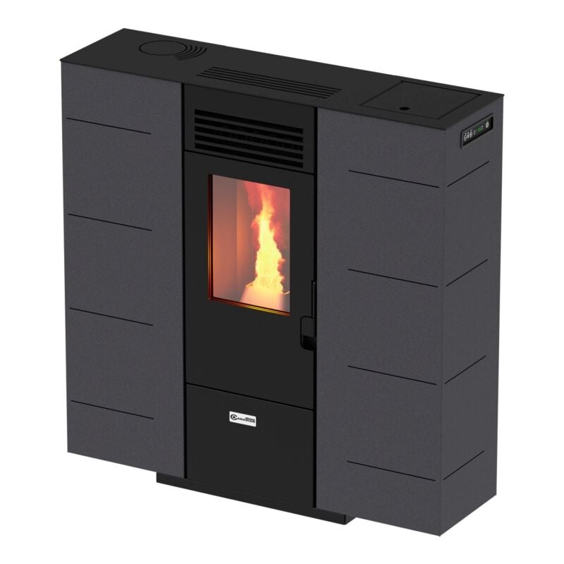 foto del prodotto stufa a pellet slim canadian stove ""slim 6"" grigio puntinato 6,14 kw
