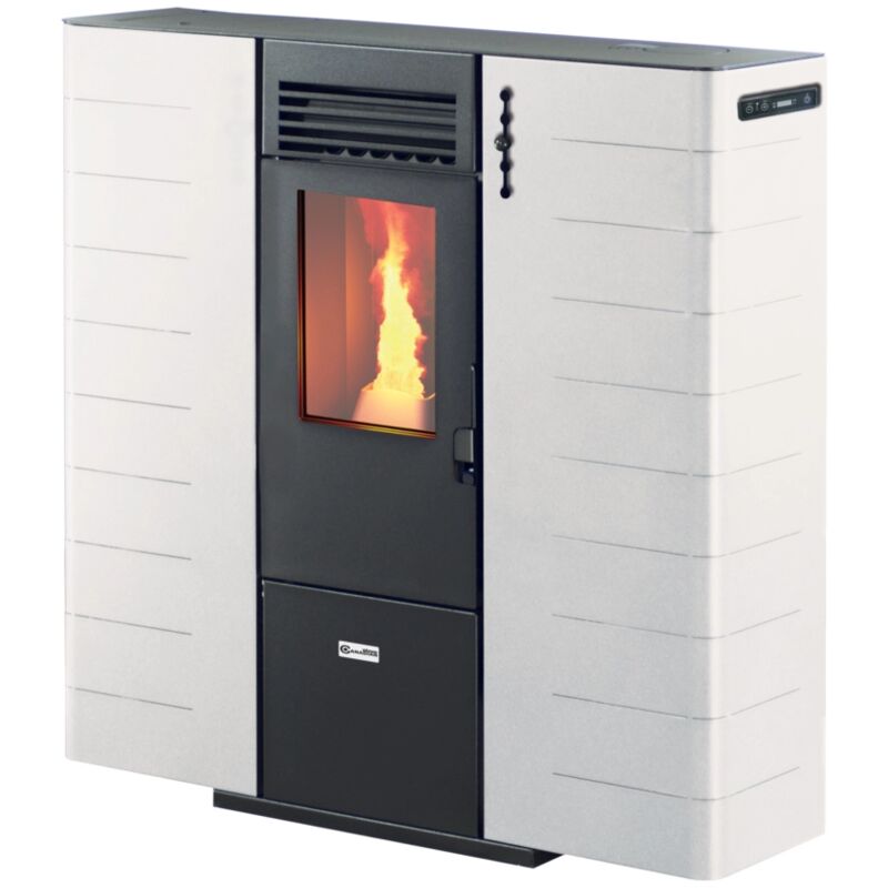 foto del prodotto stufa a pellet slim canalizzata canadian stove slim 10c bianco 9,0 kw