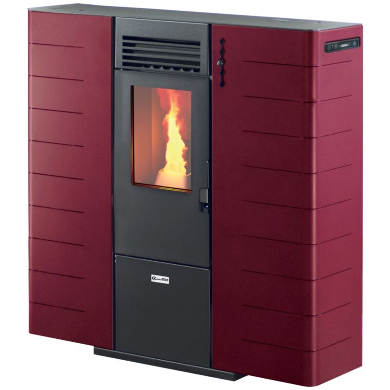 foto del prodotto stufa a pellet slim canalizzata canadian stove slim 10c bordeaux 9,01 kw