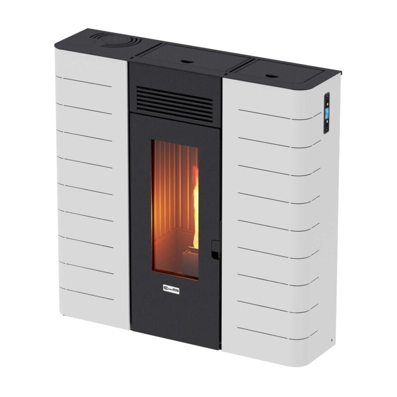 foto del prodotto stufa a pellet slim canalizzata canadian stove slim 12c bianco 11,14 kw